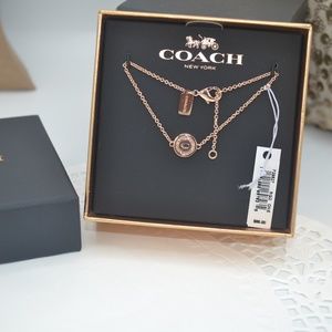 Coach RoseGold Pave pendant Bracelet- Authentic